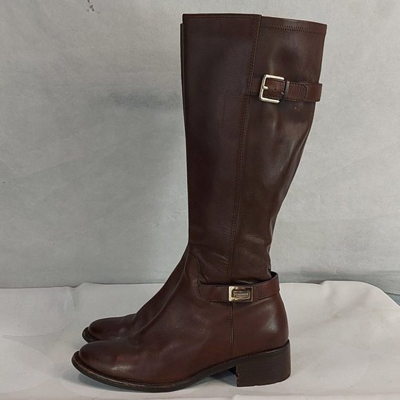 Cole Haan Brown Leather Riding Boots size 8 - Picture 4 of 15